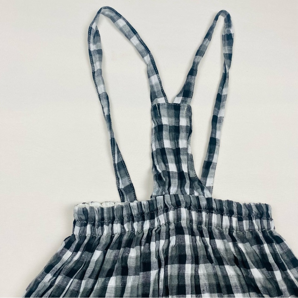 Olivier London Linen Plaid Shoulder Strap‎ Suspender Skirt Dress Size 9-10 - Picture 5 of 9